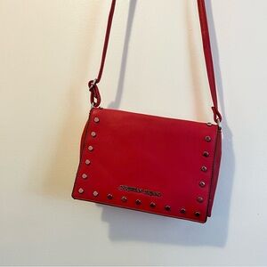 Christian Siriano Bold Red Studded Crossbody Bag